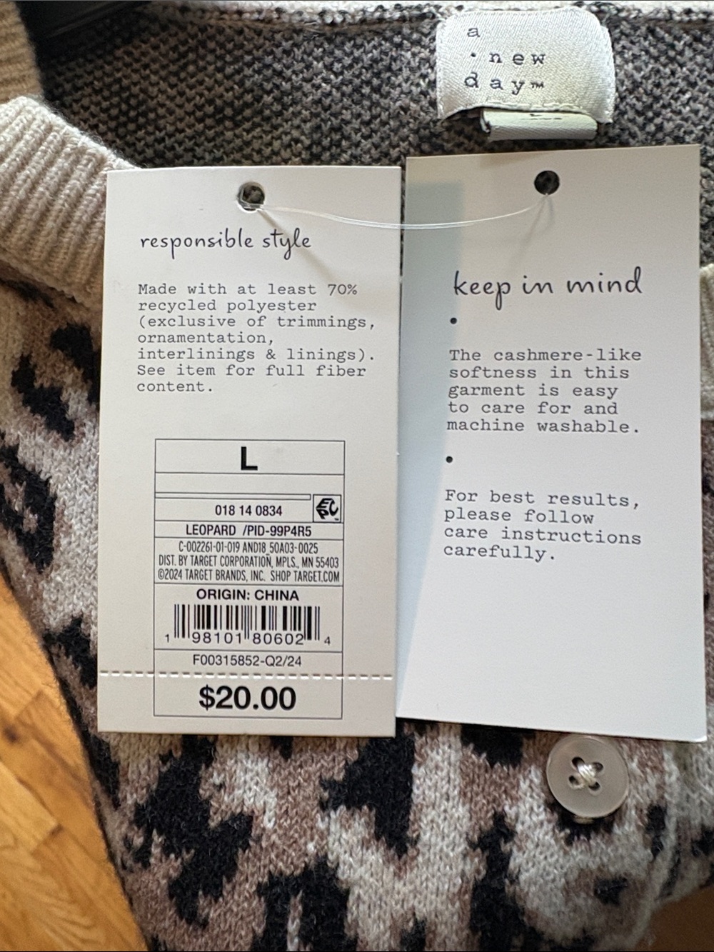 a new day Beige and Black Leopard-Print Cardigan - Picture 9 of 11